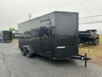 Homesteader 7 x 16 V-Nose Enclosed Cargo Trailer – Black Trim